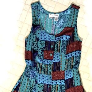 Betsy Lauren Patchwork Pattern Maxi Dress, Size 6